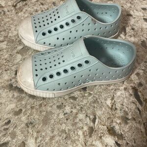 Native Sky Blue Perforated Slip-Ons